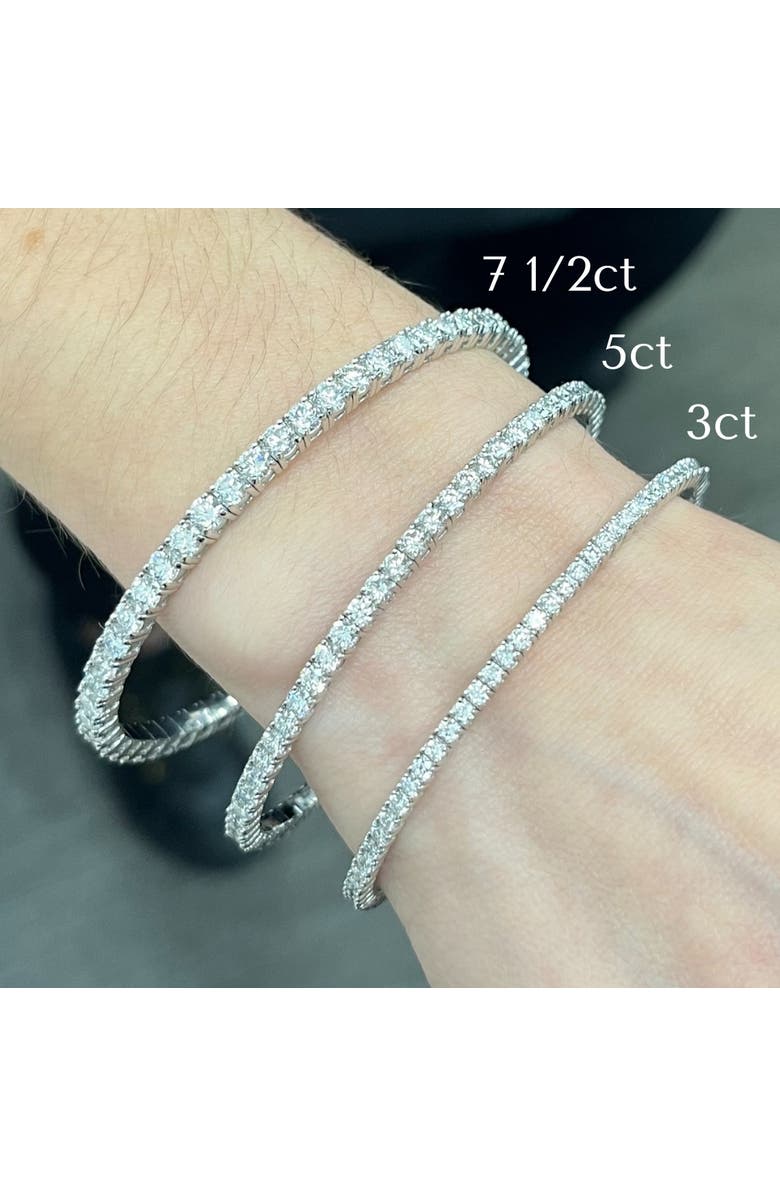 Bliss Diamond 3Ct Round Diamond Flexible Oval Bangle Women's Bracelet 14k Gold Lab Grown, Alternate, color, 14K White Gold