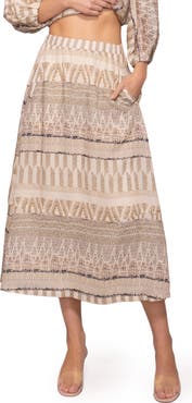 MELLODAY Print Midi Skirt