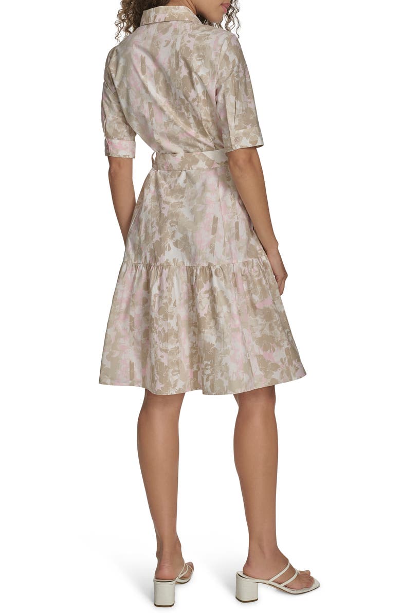 Calvin Klein Floral Short Sleeve Cotton Shirtdress, Alternate, color,