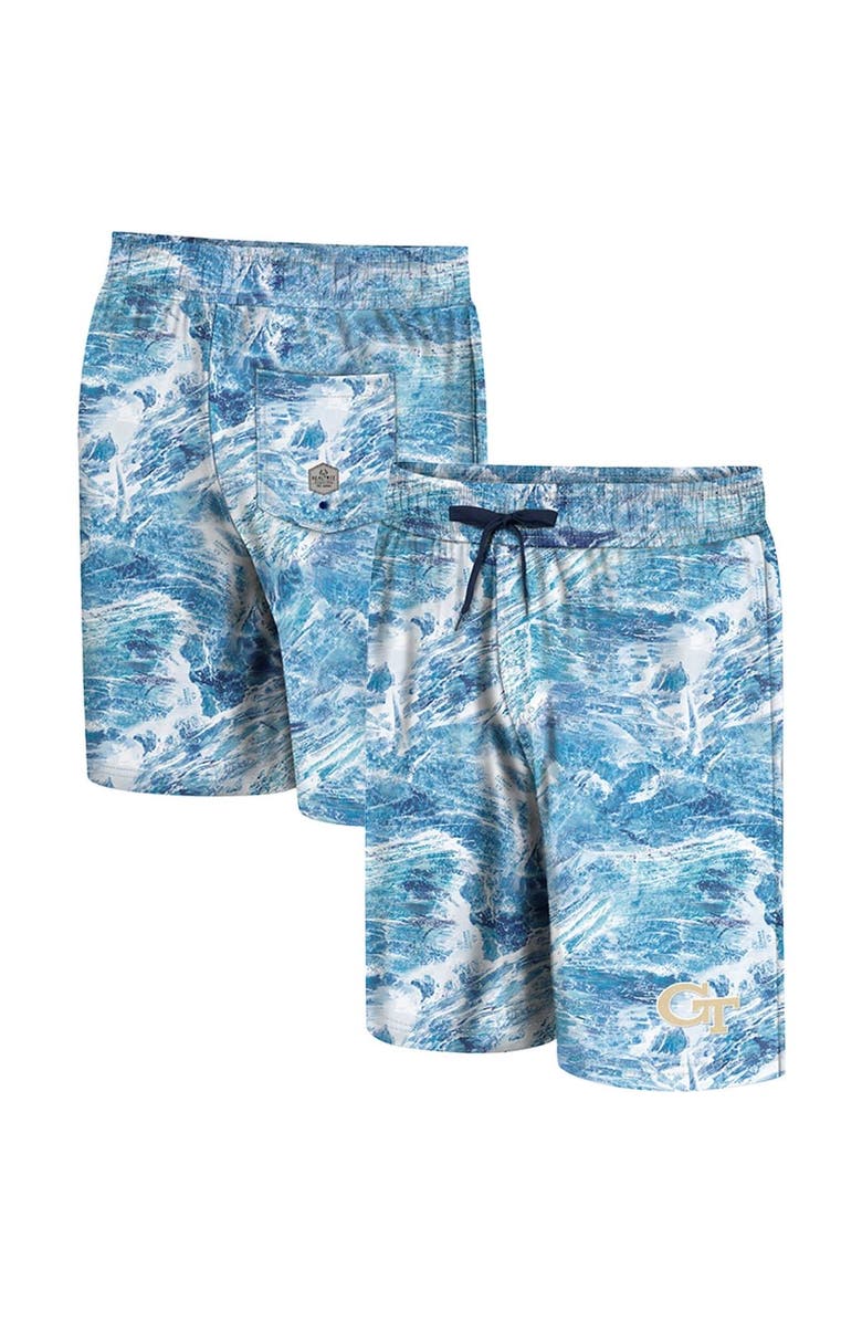 COLOSSEUM Men's Colosseum Blue Georgia Tech Realtree Aspect Ohana Swim Shorts, Main, color, 