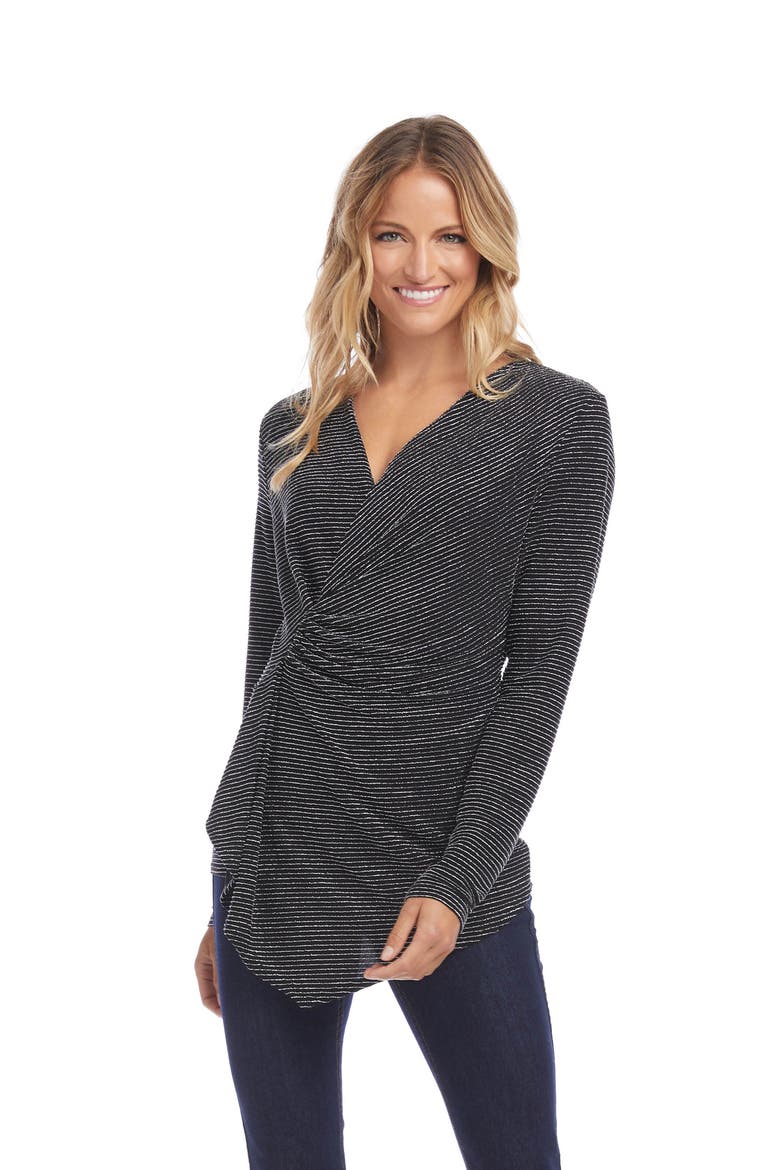 Sparkle Cascade Ruffle Top, Alternate, color, BKS