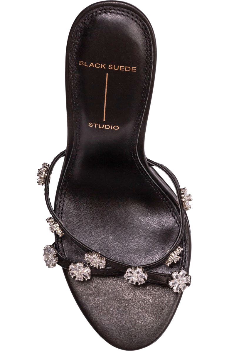 BLACK SUEDE STUDIO Summer Slide Sandal, Alternate, color, Black Leather