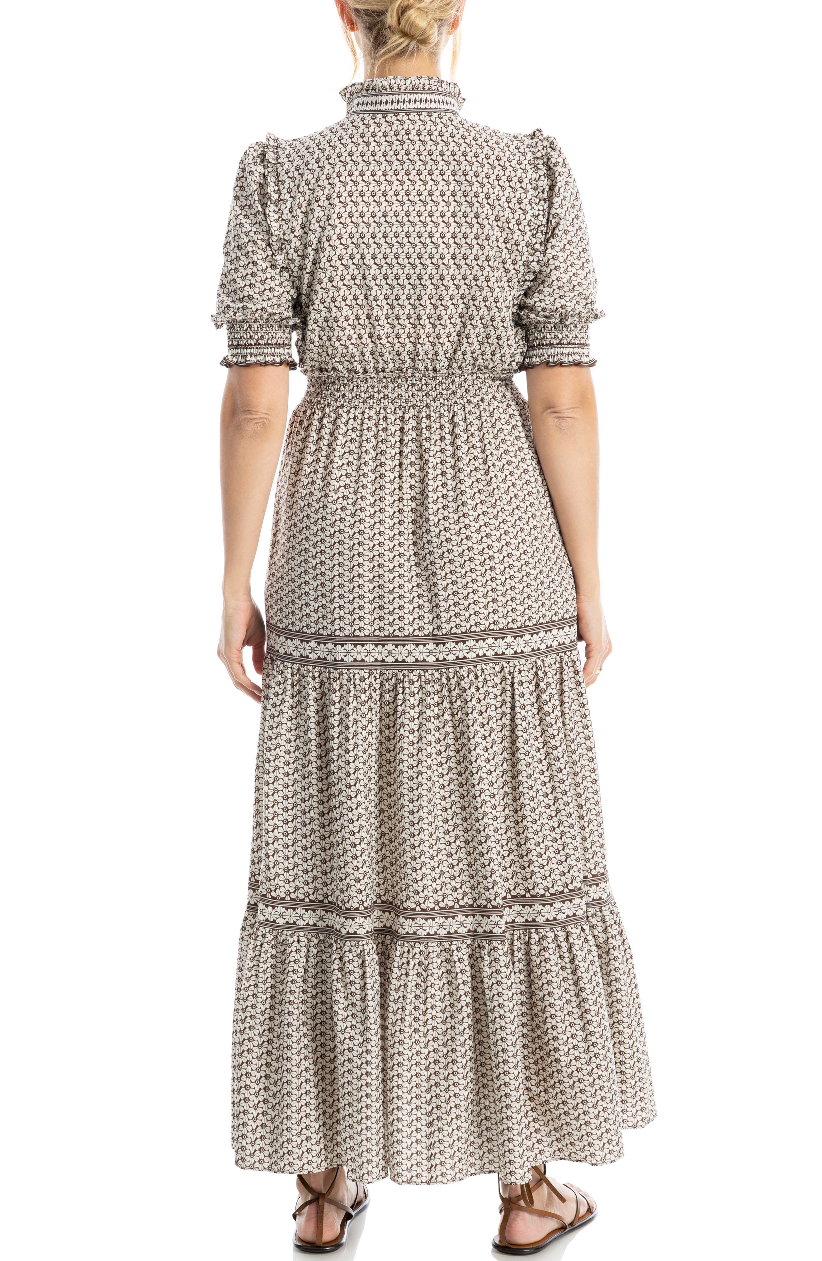 Floral Short Sleeve Tiered Maxi Dress - image 4