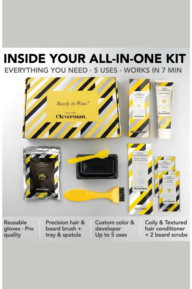 Coarse & Coily Hair · Reusable Beard & Hair Dye Kit, Alternate, color, Black
