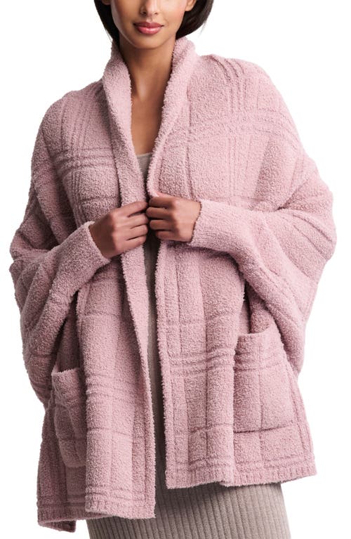 Barefoot Dreams Cozychic® Tonal Plaid Open Front Cardigan In Pink