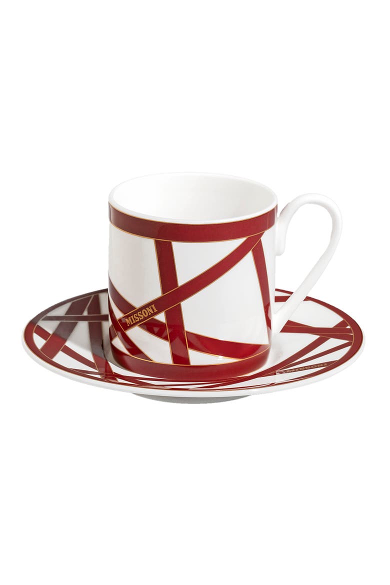 Coffee Cup & Saucer Set Of 2 In Luxury Box, Alternate, color, Nastri