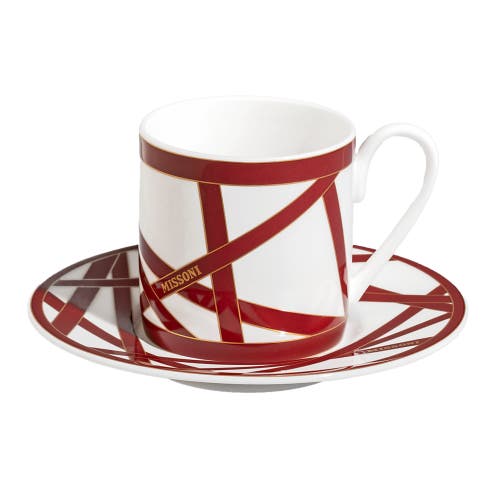 Missoni Coffee Cup & Saucer Set Of 2 In Luxury Box In Multi