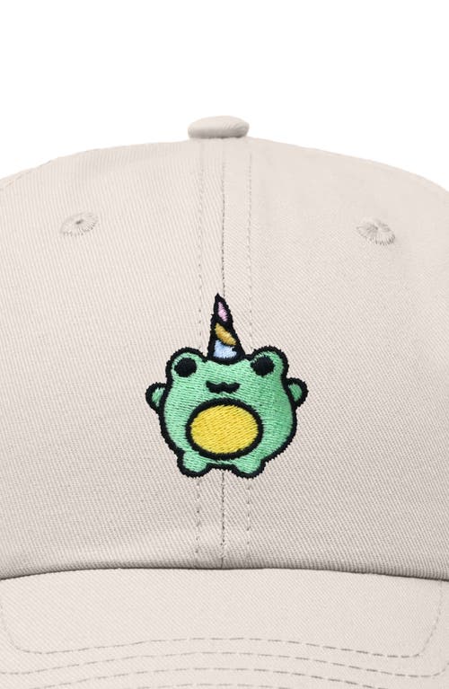 Dalix Froggy Unicorn Embroidered Cap In Beige