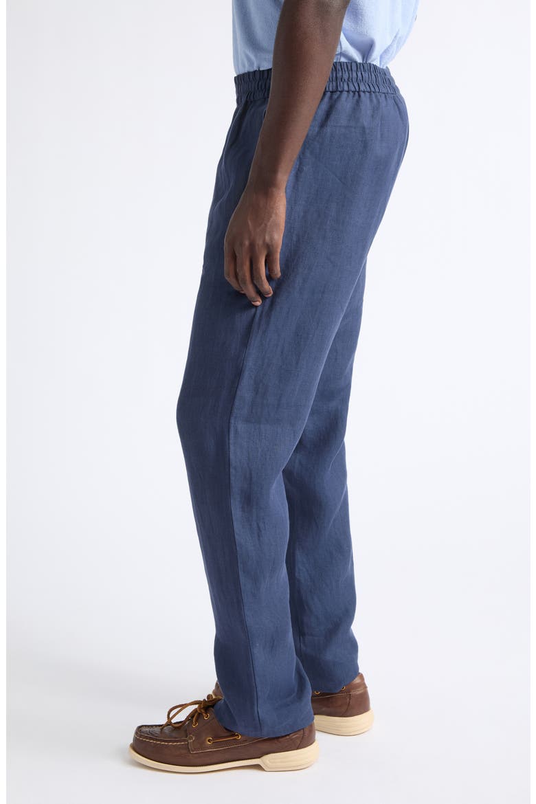 Drawstring Linen Trousers, Alternate, color, LIGHT NAVY
