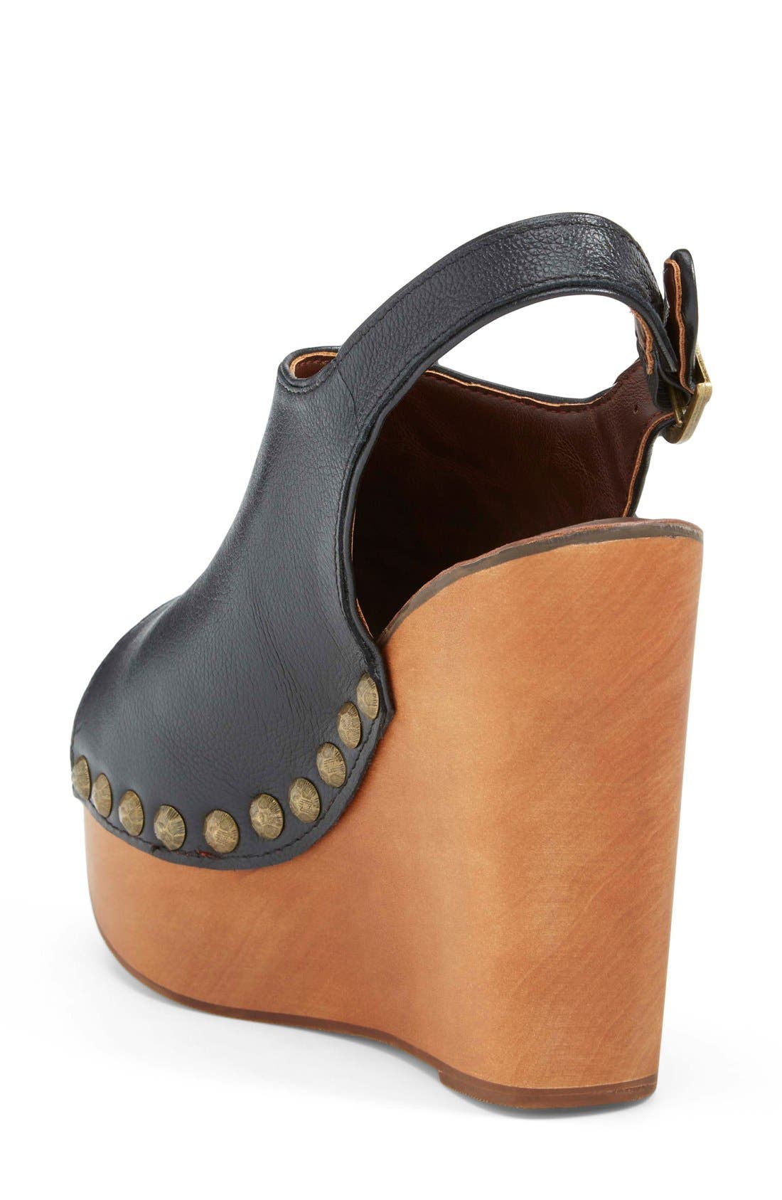 'Snick' Platform Sandal, Alternate, color, BLACK PEBBLE