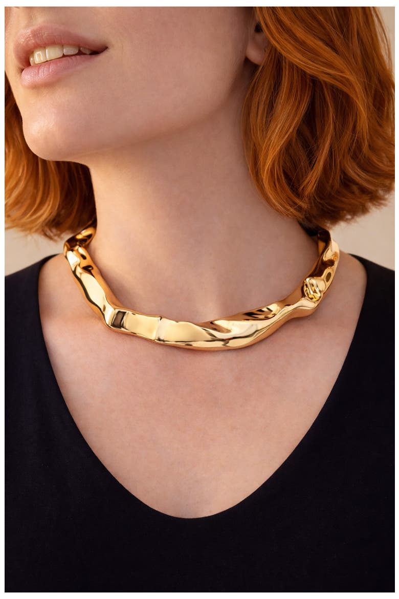 Marilyn Cuff Necklace, Alternate, color, GOLD