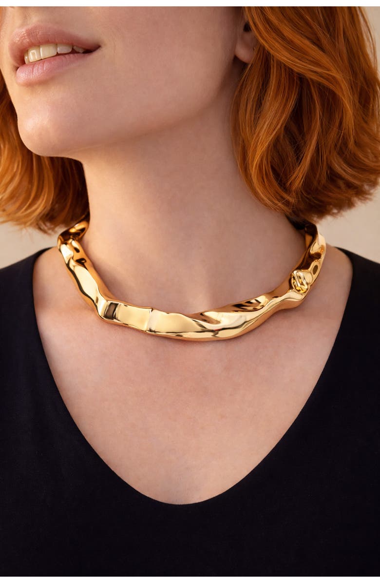 EYE CANDY LOS ANGELES Marilyn Cuff Necklace, Alternate, color, Gold