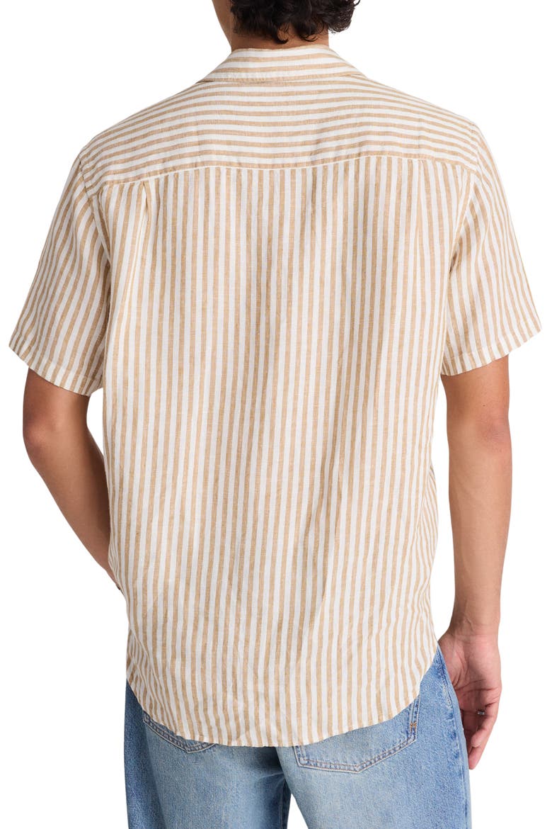 Short Sleeve Linen Shirt, Alternate, color, GOLDEN KHAKI