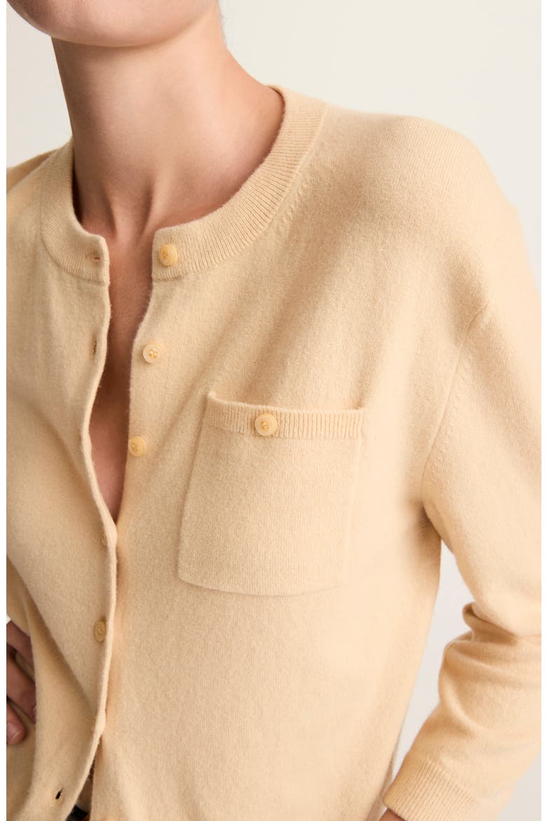 Pocket Wool & Cashmere Blend Cardigan, Alternate, color, CHAMOMILE
