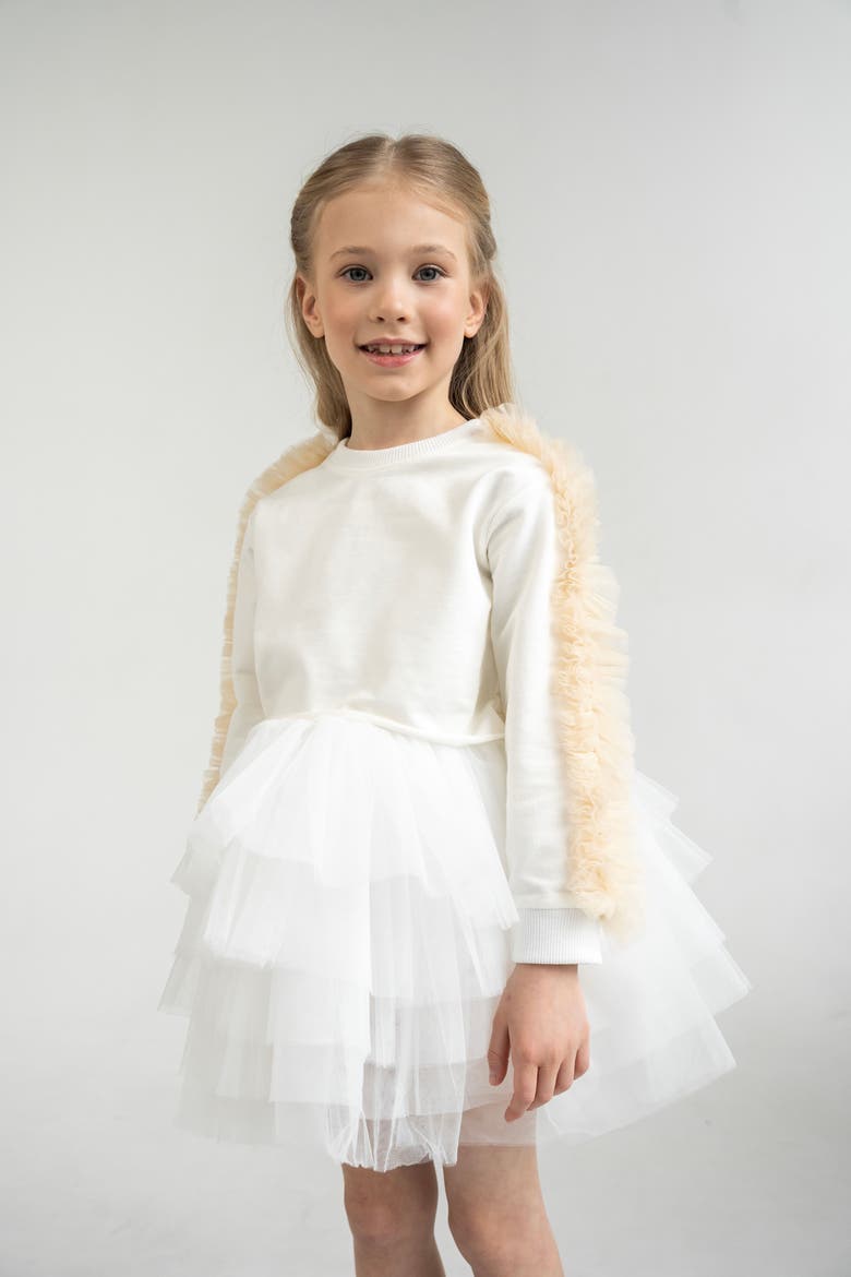 Poppy Ruffle Sweatshirt, Alternate, color, White Lily