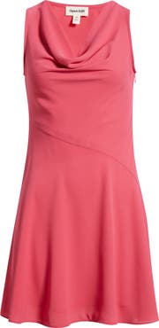Open Edit Cowl Neck Fit & Flare Minidress