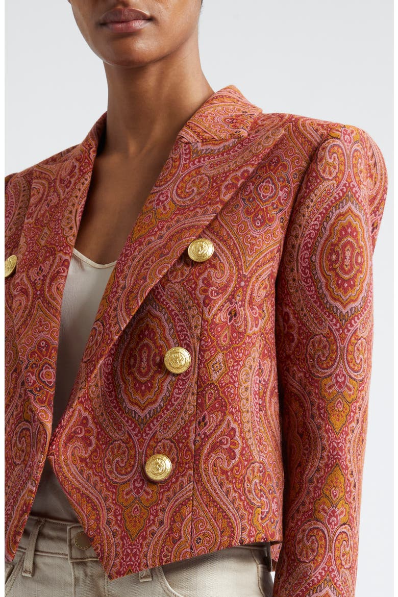 Lila Paisley Boxy Blazer, Alternate, color, BURNT ORANGE UMBER PAISLEY
