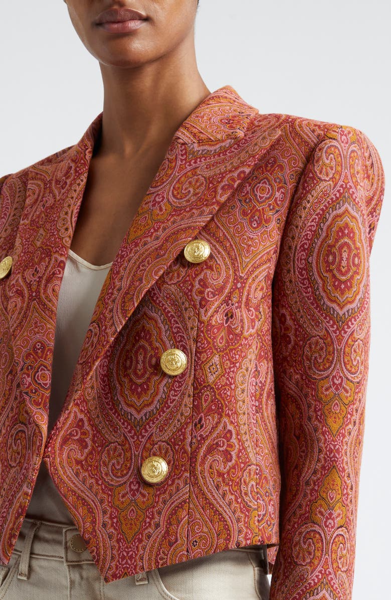 L'AGENCE Lila Paisley Boxy Blazer, Alternate, color, 
