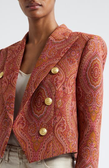 Lila Paisley Boxy Blazer