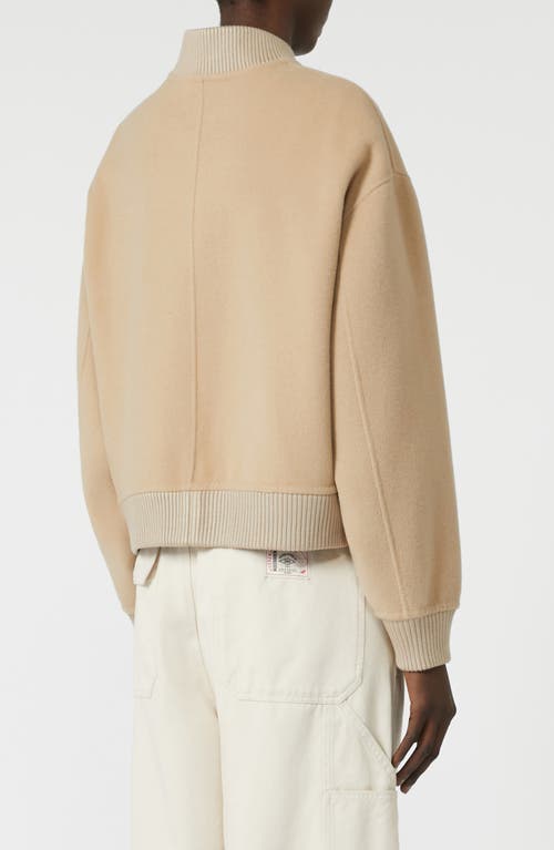 Weekend Max Mara Zelante Virgin Wool Blend Bomber Jacket In Brown