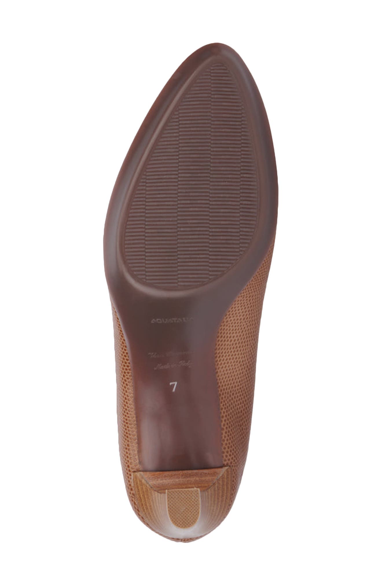 Aquatalia Rella Weatherproof Mini Lizard Embossed Penny Loafer Pump, Alternate, color, Whiskey