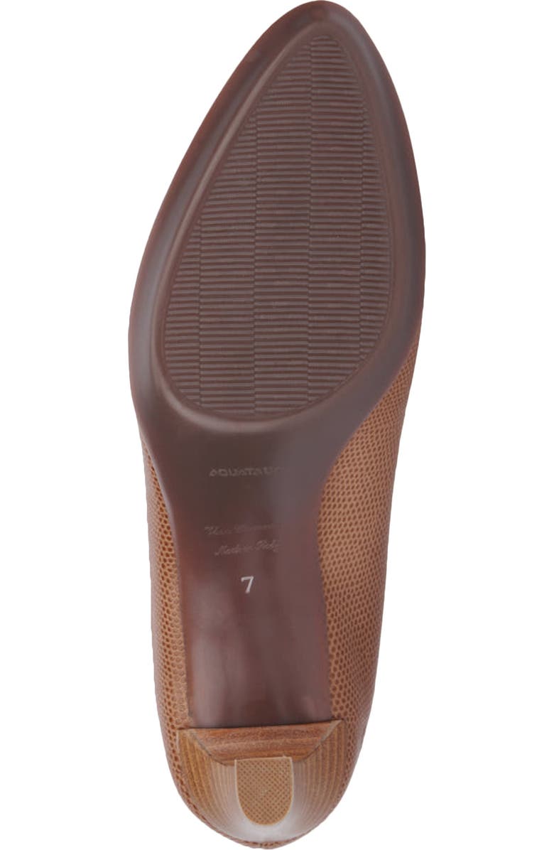 Aquatalia Rella Weatherproof Mini Lizard Embossed Penny Loafer Pump, Alternate, color, Whiskey