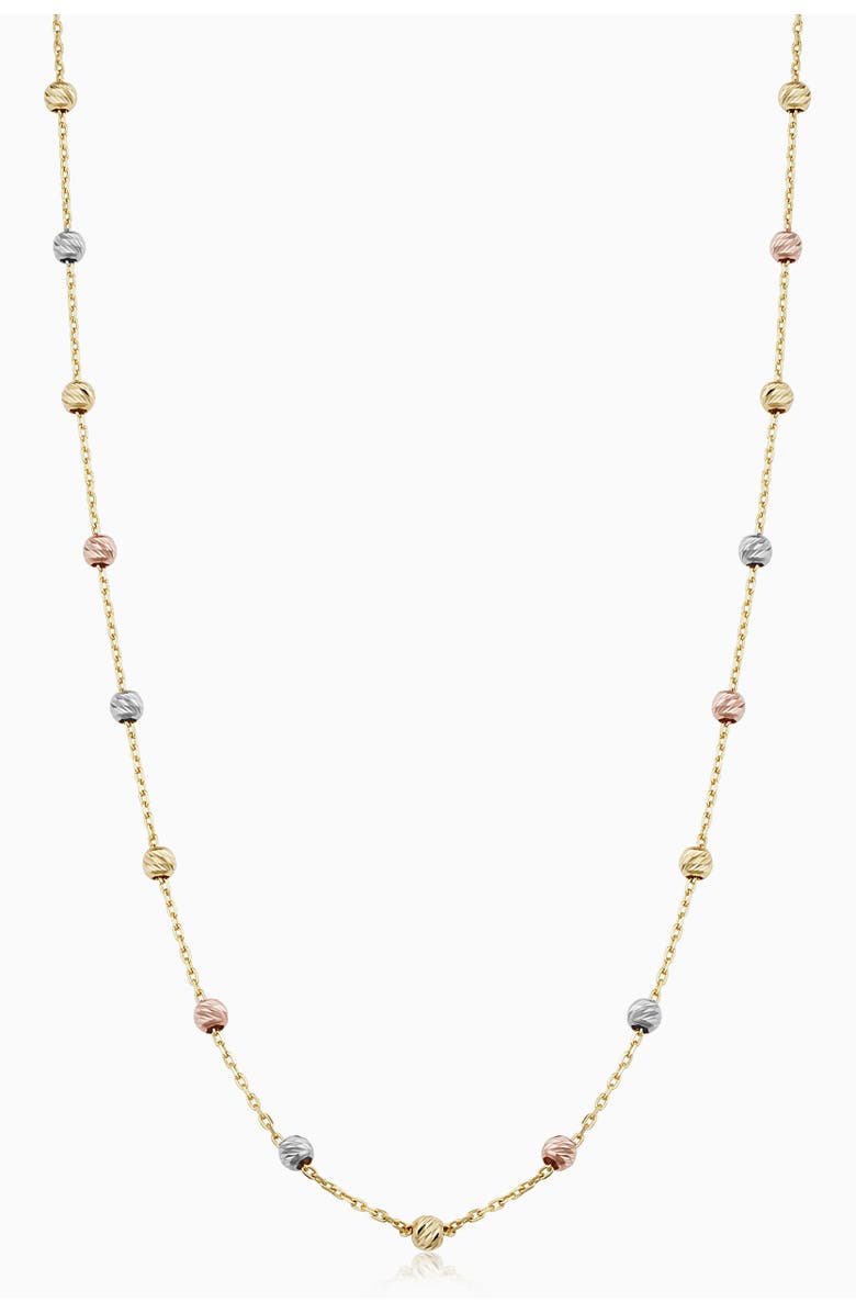 Oradina 14K Tricolor Gold Celebration Ball Station Necklace, Main, color, Yellow Gold