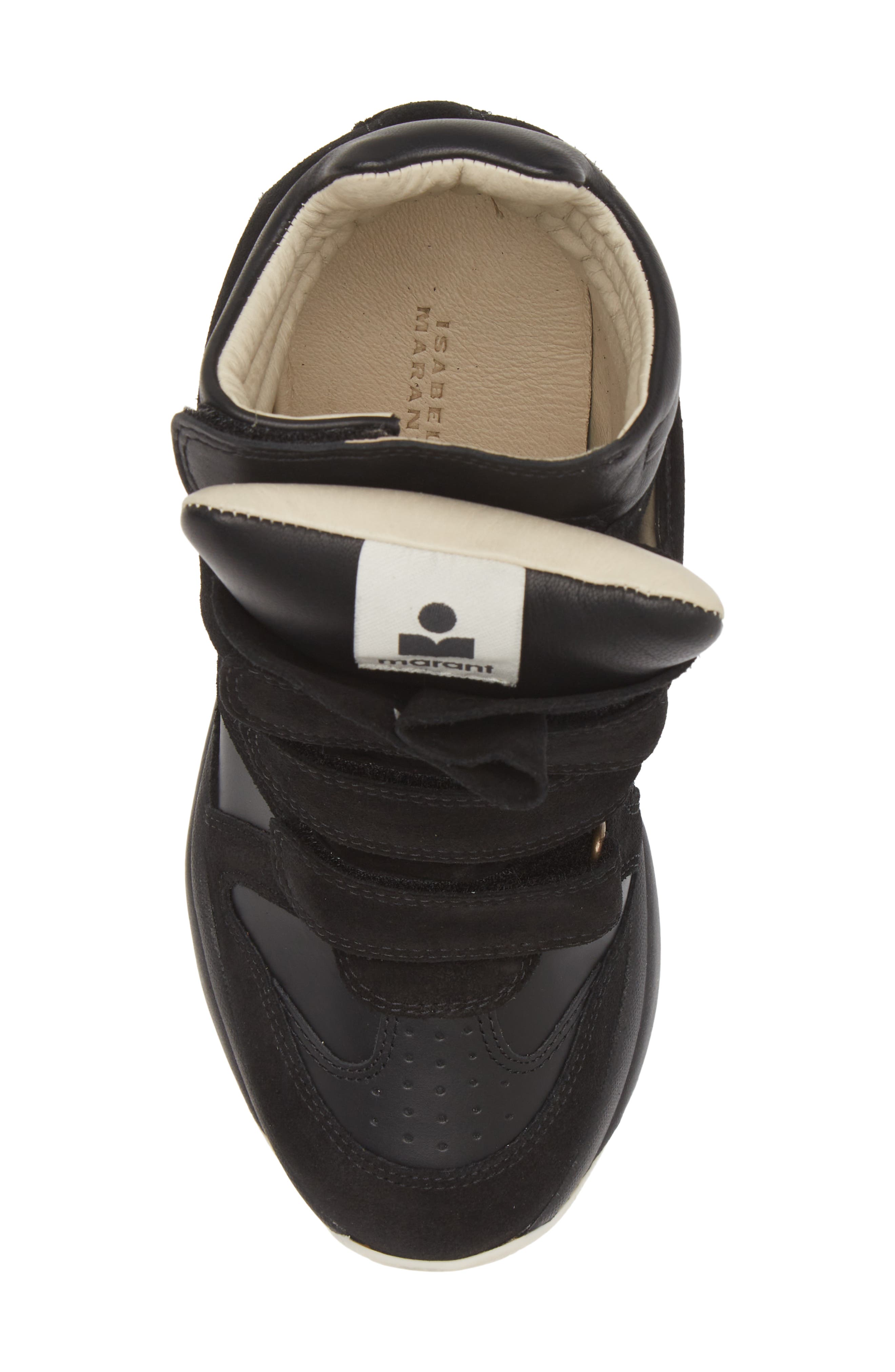 Isabel Marant Balskee Hidden Wedge High Top Sneaker, Alternate, color, Black/ White