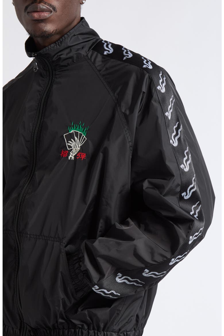 Blacklisted Side Tape Windbreaker, Alternate, color, BLACK