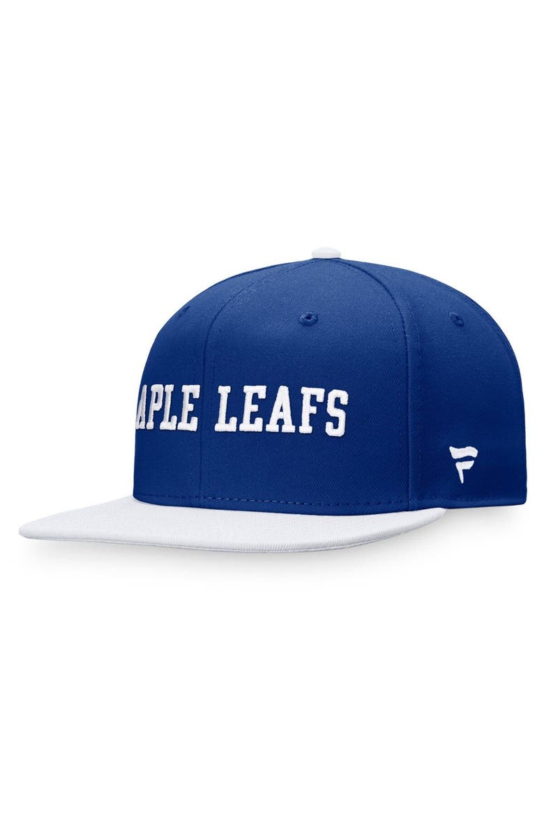 Men's Fanatics Branded Blue/White Toronto Maple Leafs Iconic Color Blocked Snapback Hat, Alternate, color, Blue