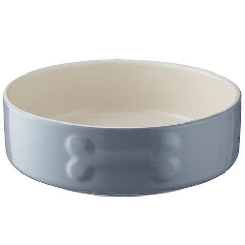 Embossed 17oz Bone Dog Food and Water Bowl
