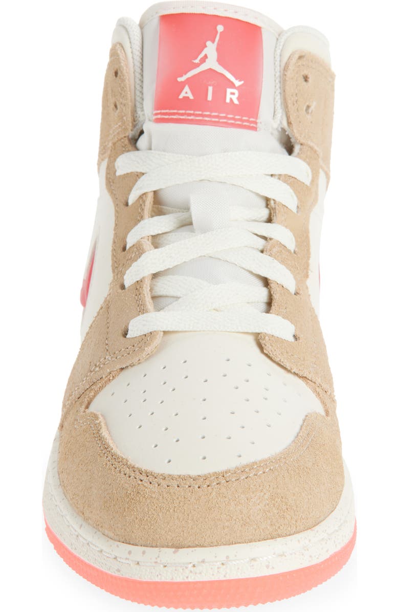 Nike Kids' Jordan 1 SE Mid Sneaker, Alternate, color, 206 Desert/Fusnrd