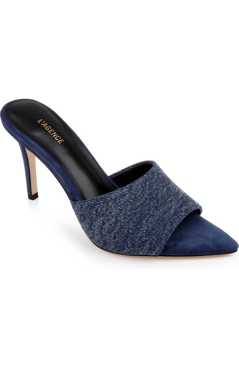 L'AGENCE Lolita Pointed Toe Sandal, Main, color, Dark Denim