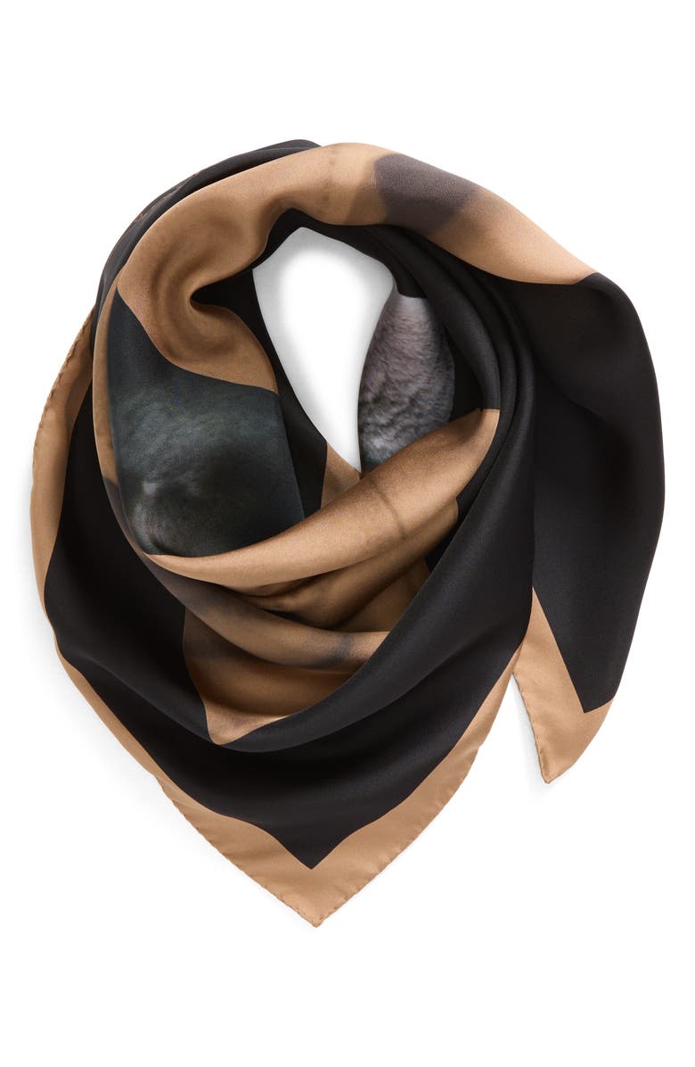 Max Mara Dog Print Silk Scarf, Alternate, color, 