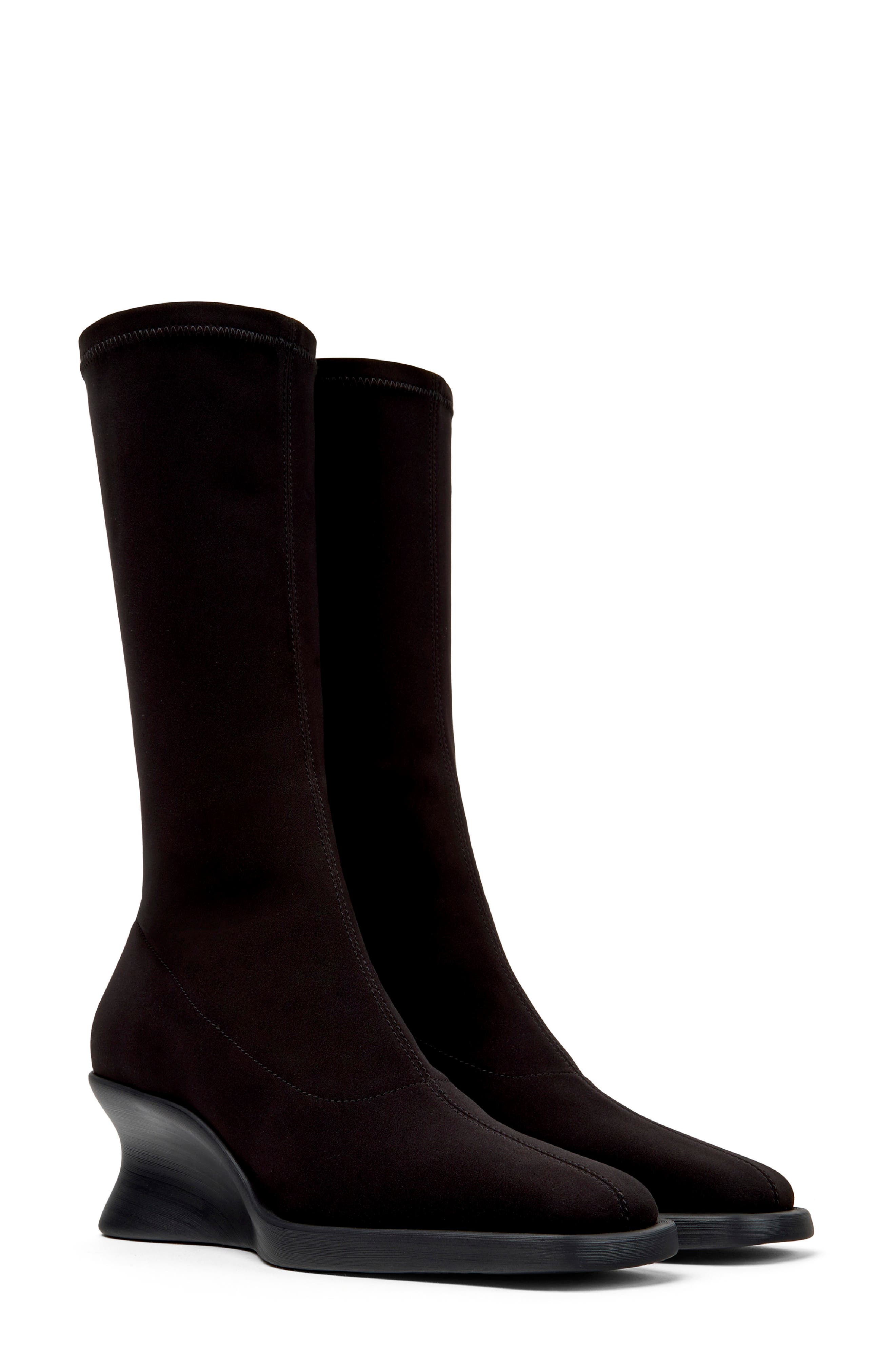 Louise Textile High Boot, Main, color, BLACK