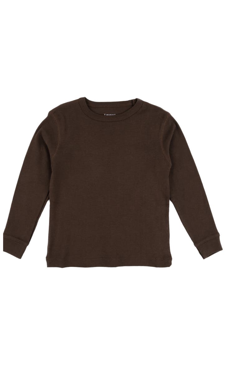 Kids Long Sleeve T-Shirt, 100% Cotton, Solid Colors, Main, color, BROWN