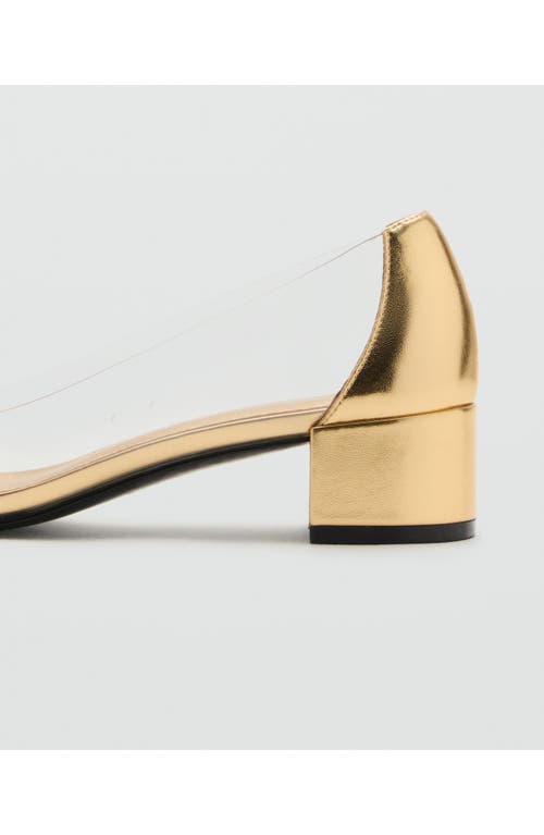 Mango Cap Toe Pump In Gold