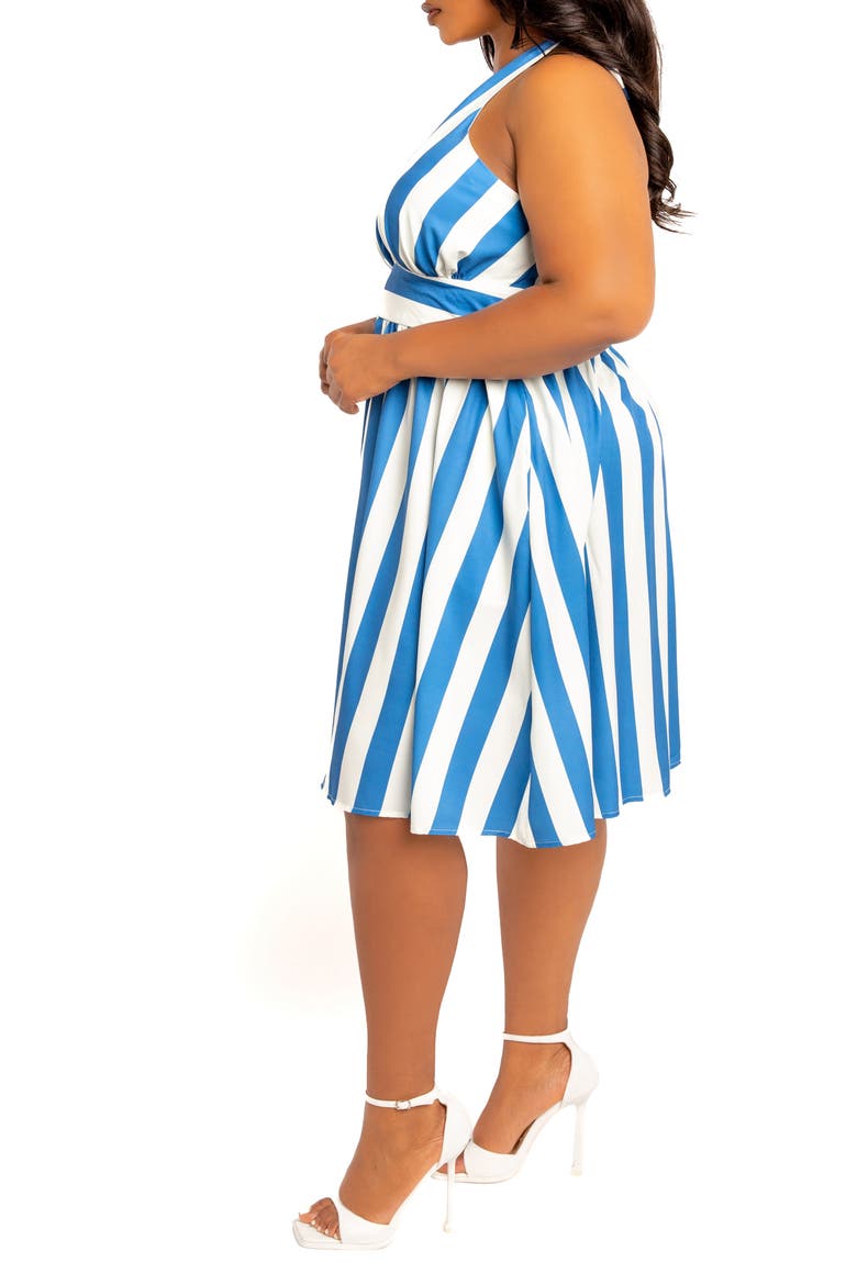 Stripe Halter Dress, Alternate, color, BLUE STRIPE