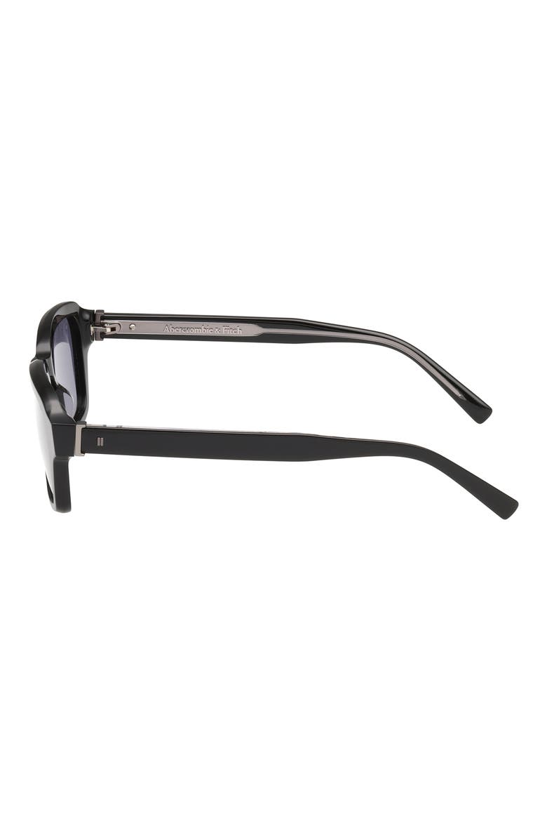 51mm Round Sunglasses, Alternate, color, SHINY BLACK / SMOKE LENS