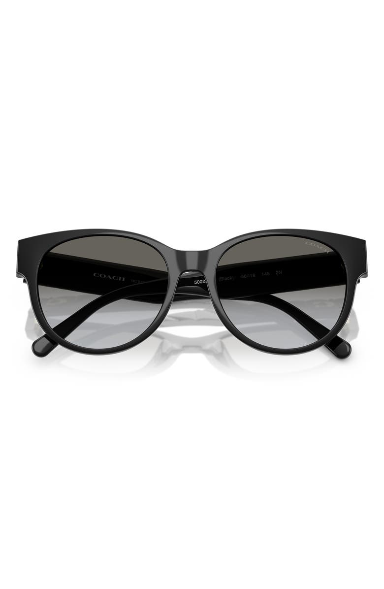 COACH 56mm Gradient Round Sunglasses, Alternate, color, Black / Grey Gradient