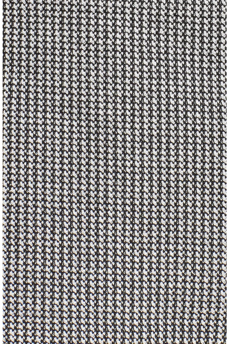 Ruched Sleeve Mini Houndstooth Jacket, Alternate, color, RICH BLACK