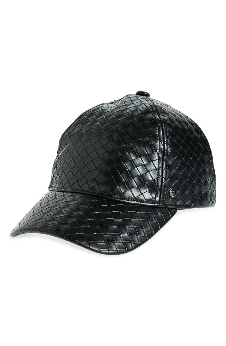 Steve Madden Basket Weave Faux Leather Baseball Cap, Main, color, 