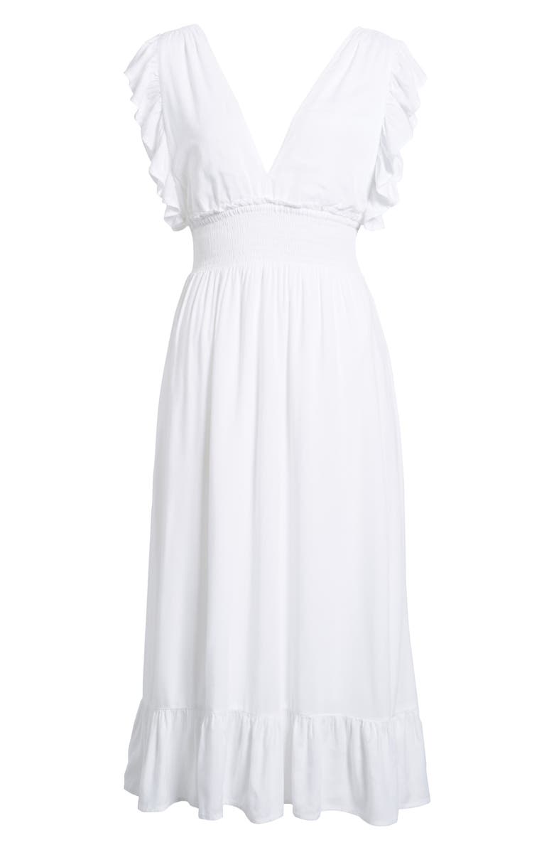 BP. Ruffle Trim Midi Dress, Alternate, color, 