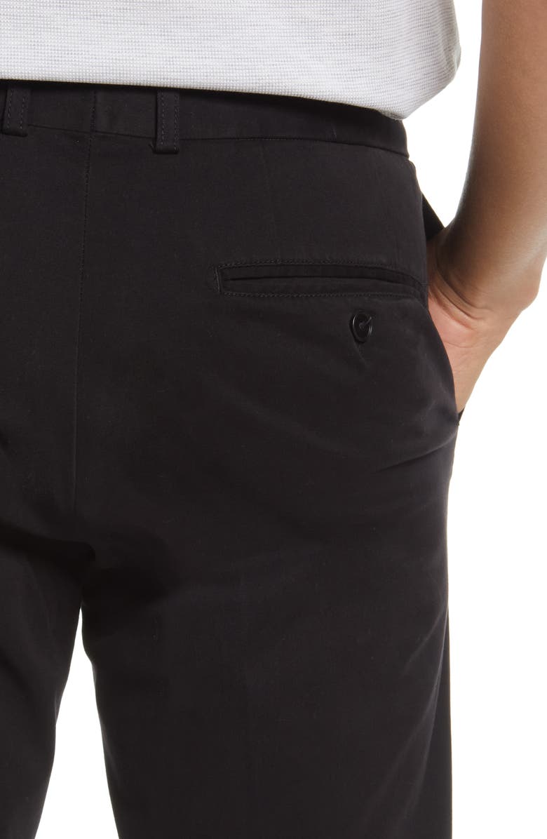 Nordstrom Trim Straight Leg Stretch Flat Front Chino Trousers, Alternate, color,