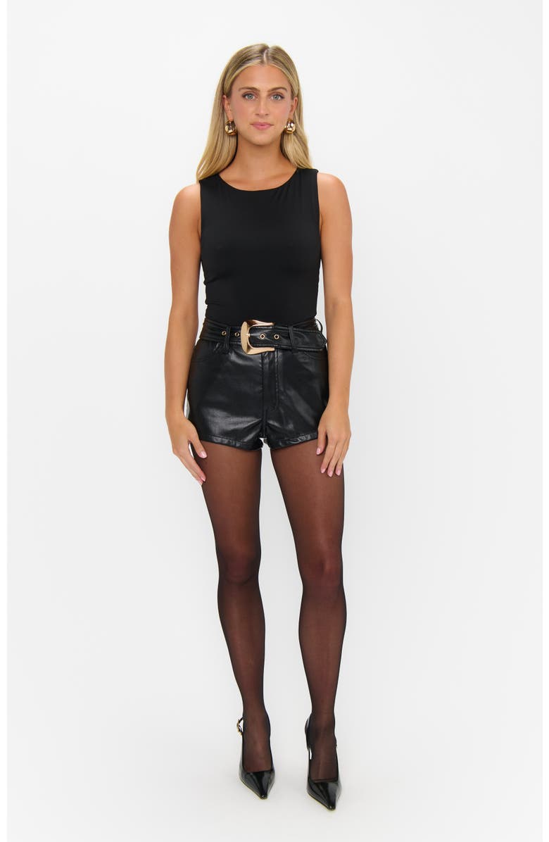 Show Me Your Mumu Asher Shorts, Alternate, color, Black Faux Leather