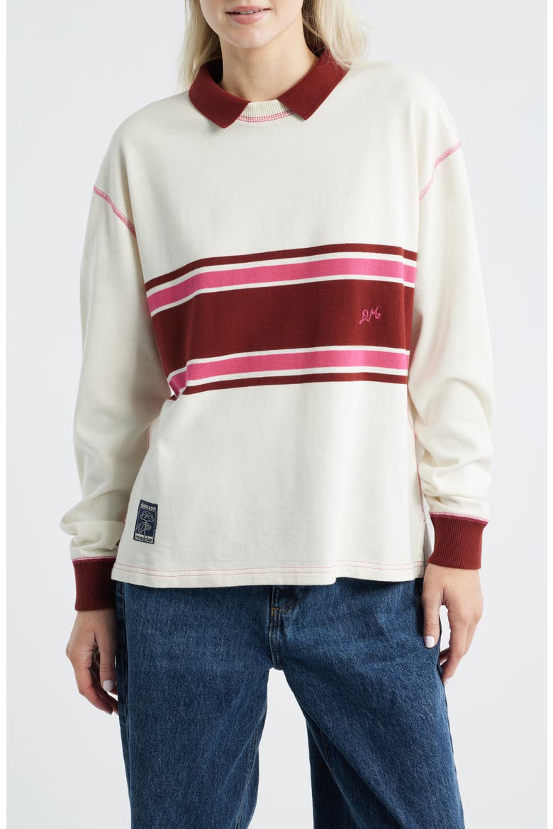 Stripe Organic Cotton Rugby Top, Main, color, ECRU