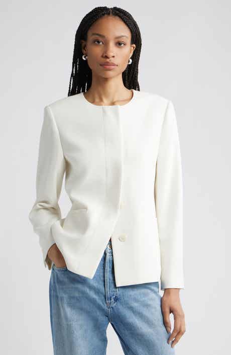 Nordstrom Collarless Twill Blazer