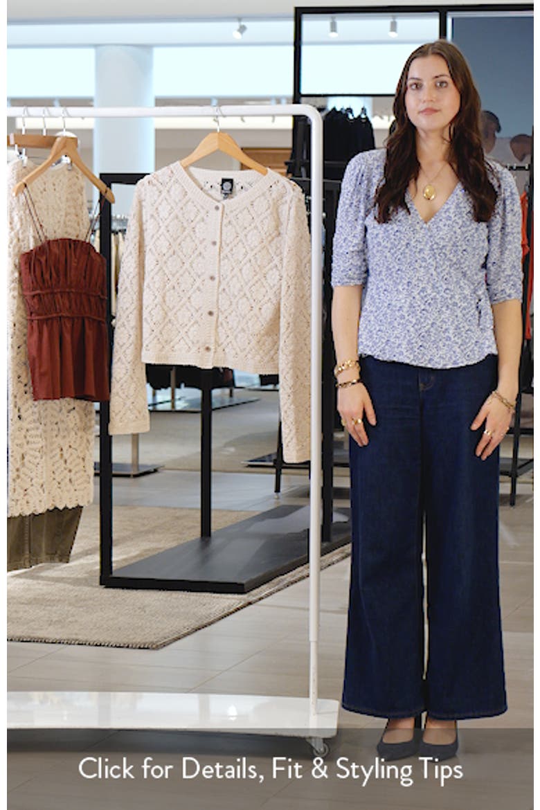 Diamond Floral Crochet Button Front Cardigan video