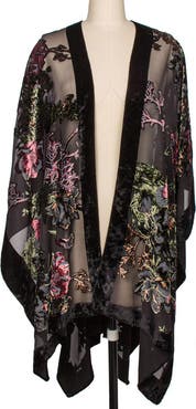 SAACHI Ione Velvet Burnout Ruana