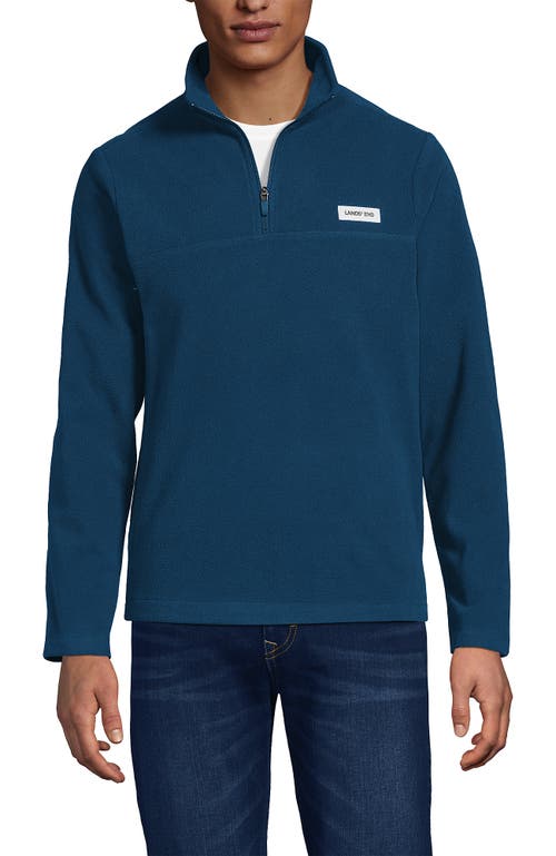 Lands' End Anyweather Fleece Quarter Zip Pullover In Blue